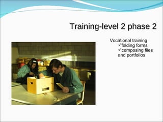 Training-level 2 phase 2 Vocational training folding forms composing files and portfolios 
