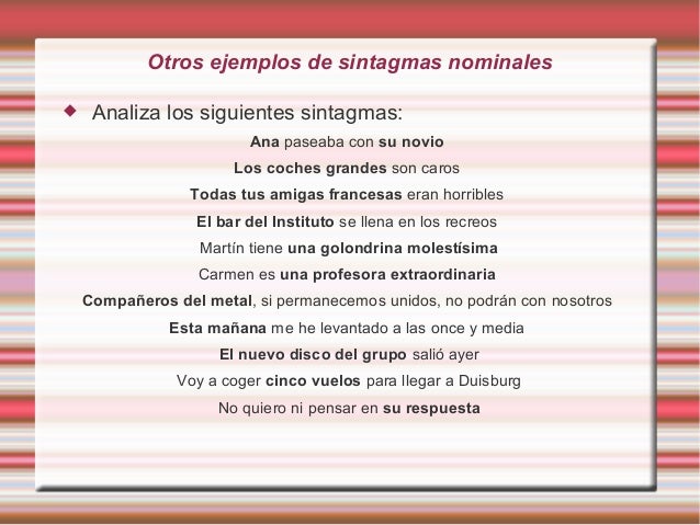 Frases Para Analizar Sintacticamente 2o Eso