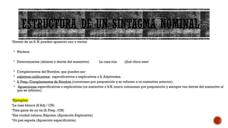 Aposiciones SINTAGMAS TIPOS Y ESTRUCTURAS PARA 3 ESO | PPTX