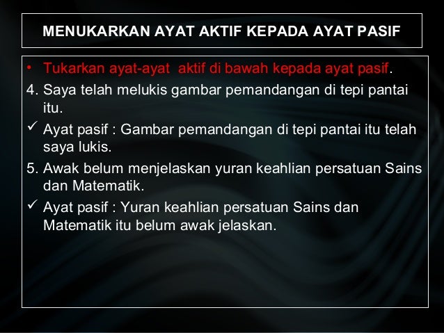 Sintaksis Menukarkan Ayat