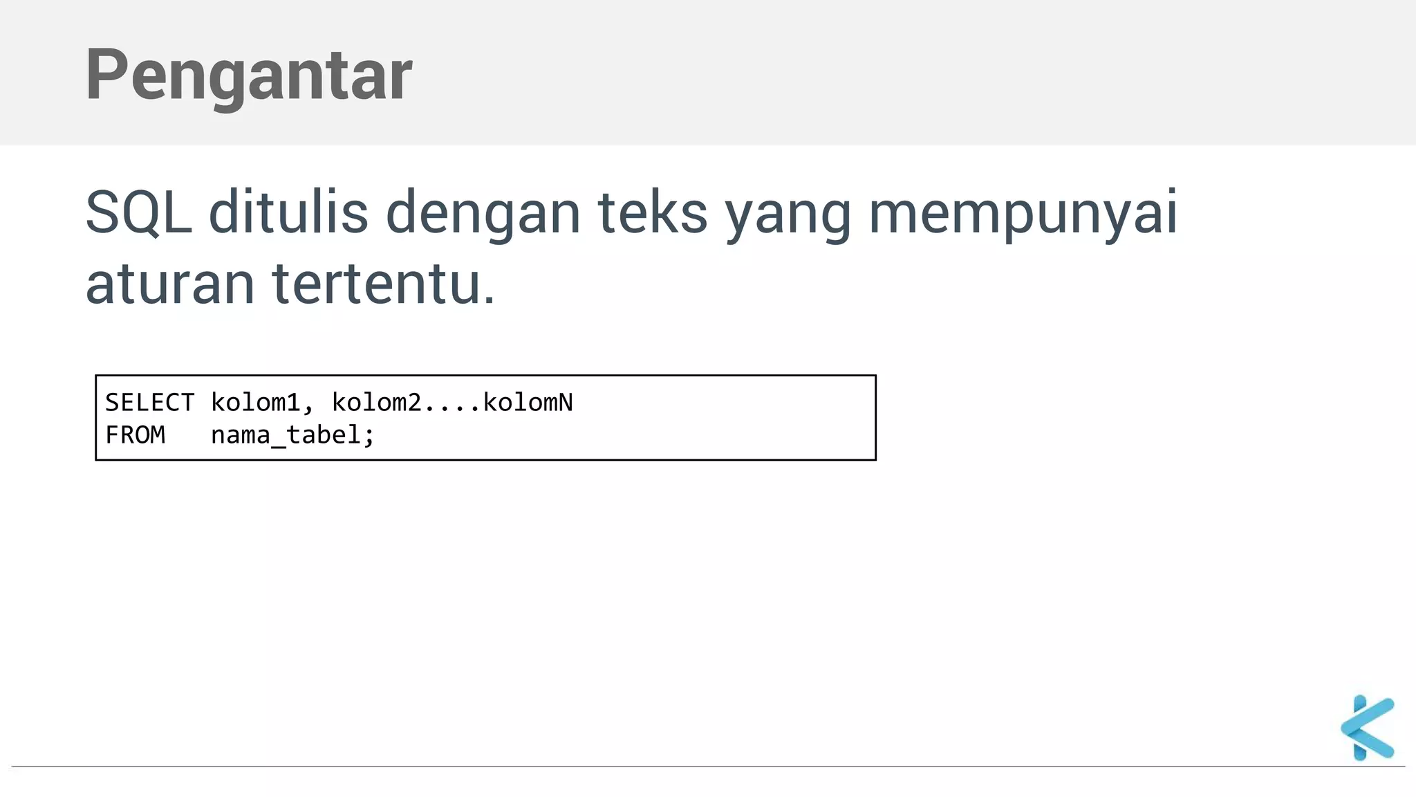 Pemrograman SQL - Sintaks SQL | PPT
