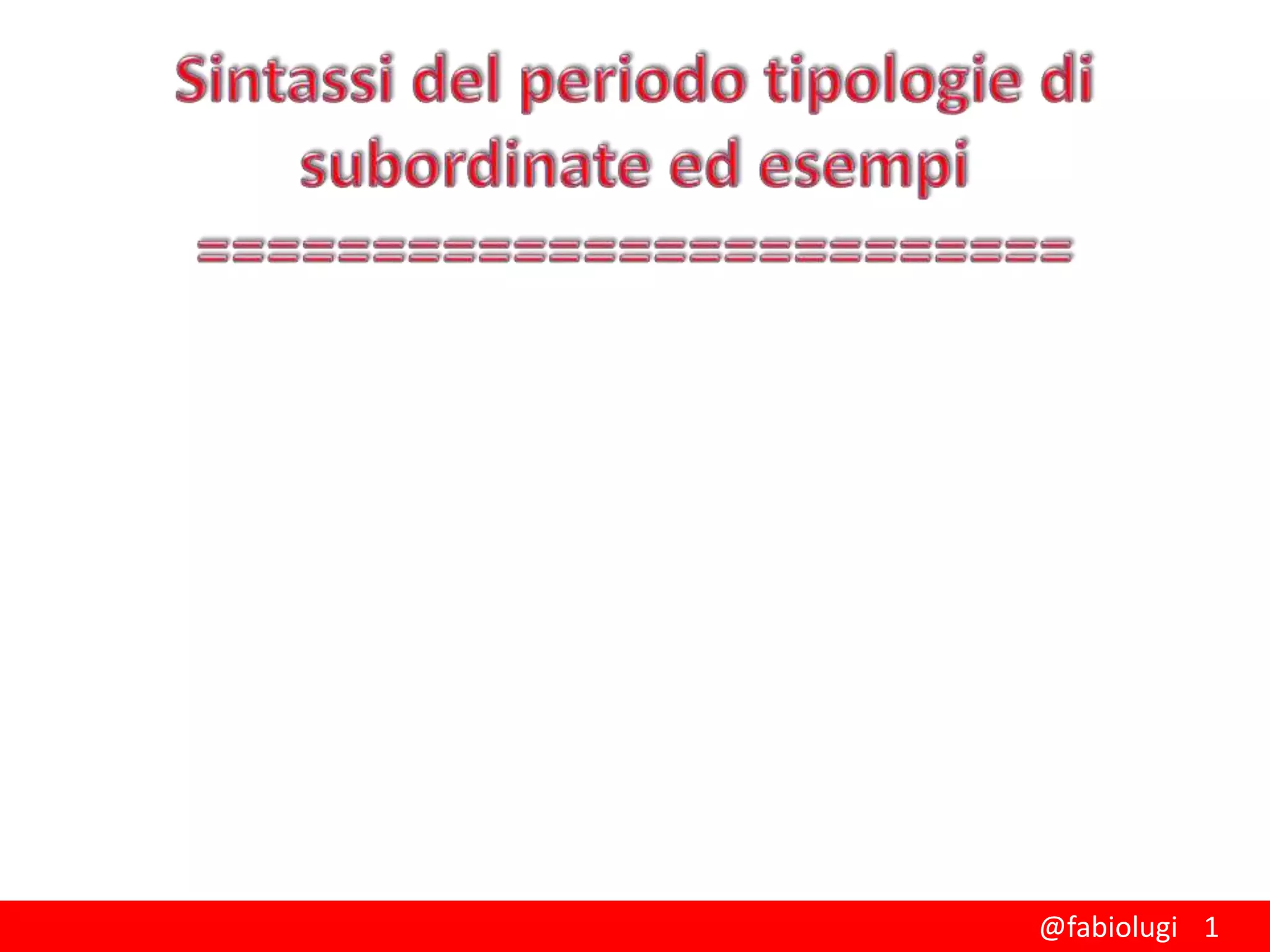 Sintassi periodo tipi | PPTX