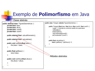 Exemplo de  Polimorfismo  em Java Métodos abstratos Classe abstrata 