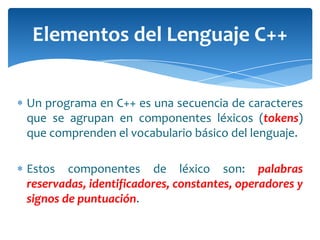 Sintaxis del lenguaje c++ | PPTX