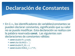 Sintaxis del lenguaje c++ | PPTX