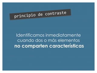 Identificamos inmediatamente
cuando dos o más elementos

no comparten características

 
