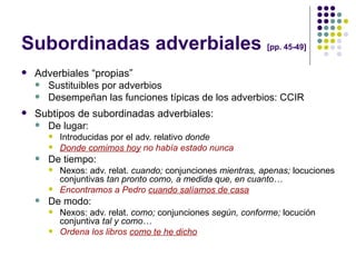Sintaxis subord teoría | PPT | Educational Assessment | Education