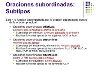 Sintaxis subord teoría | PPT