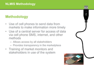 Improving livestock market information flow and early warning systems for pastoral communities using ICT