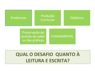 QUAL O DESAFIO QUANTO À
LEITURA E ESCRITA?
 