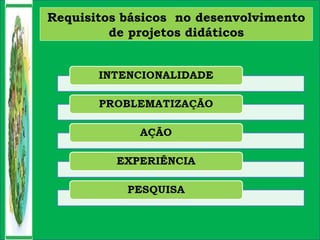Requisitos básicos no desenvolvimento
de projetos didáticos
 