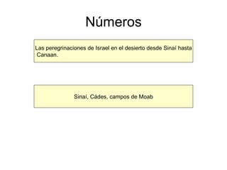 Números Las peregrinaciones de Israel en el desierto desde Sinaí hasta Canaan. Sinaí, Cádes, campos de Moab 