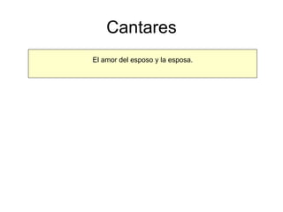 Cantares El amor del esposo y la esposa. 