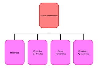 Nuevo Testamento Históricos Epístolas Doctrinales Cartas Personales Profético o Apocalíptico 