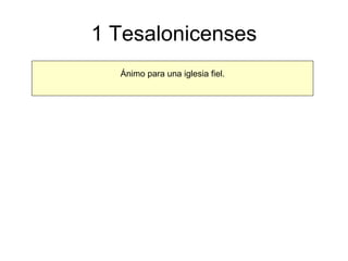 1 Tesalonicenses Ánimo para una iglesia fiel. 