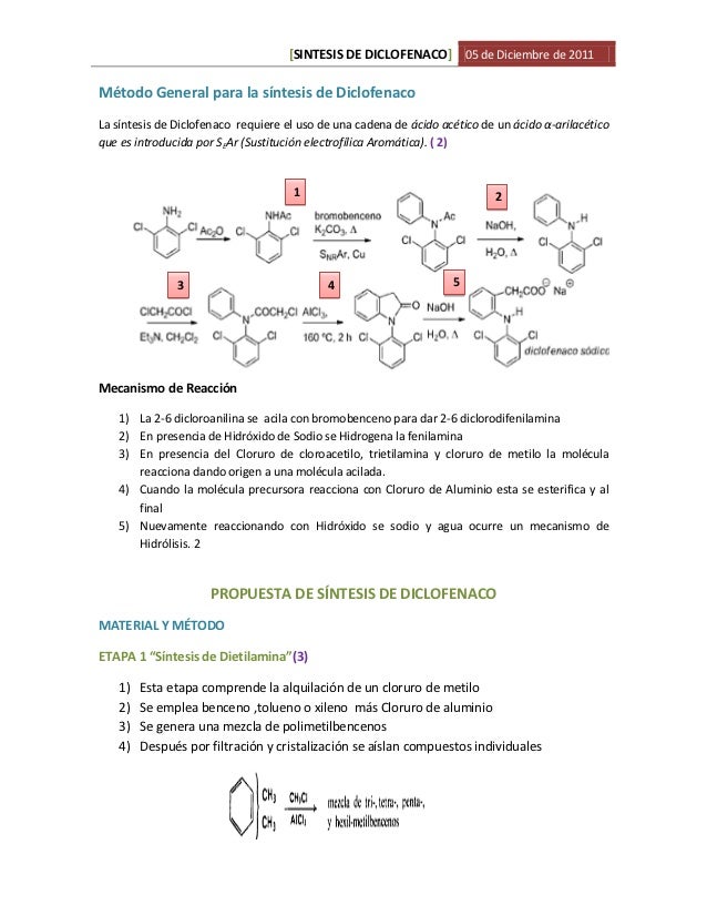 Sintesis de diclofenaco Sintesis de diclofenaco