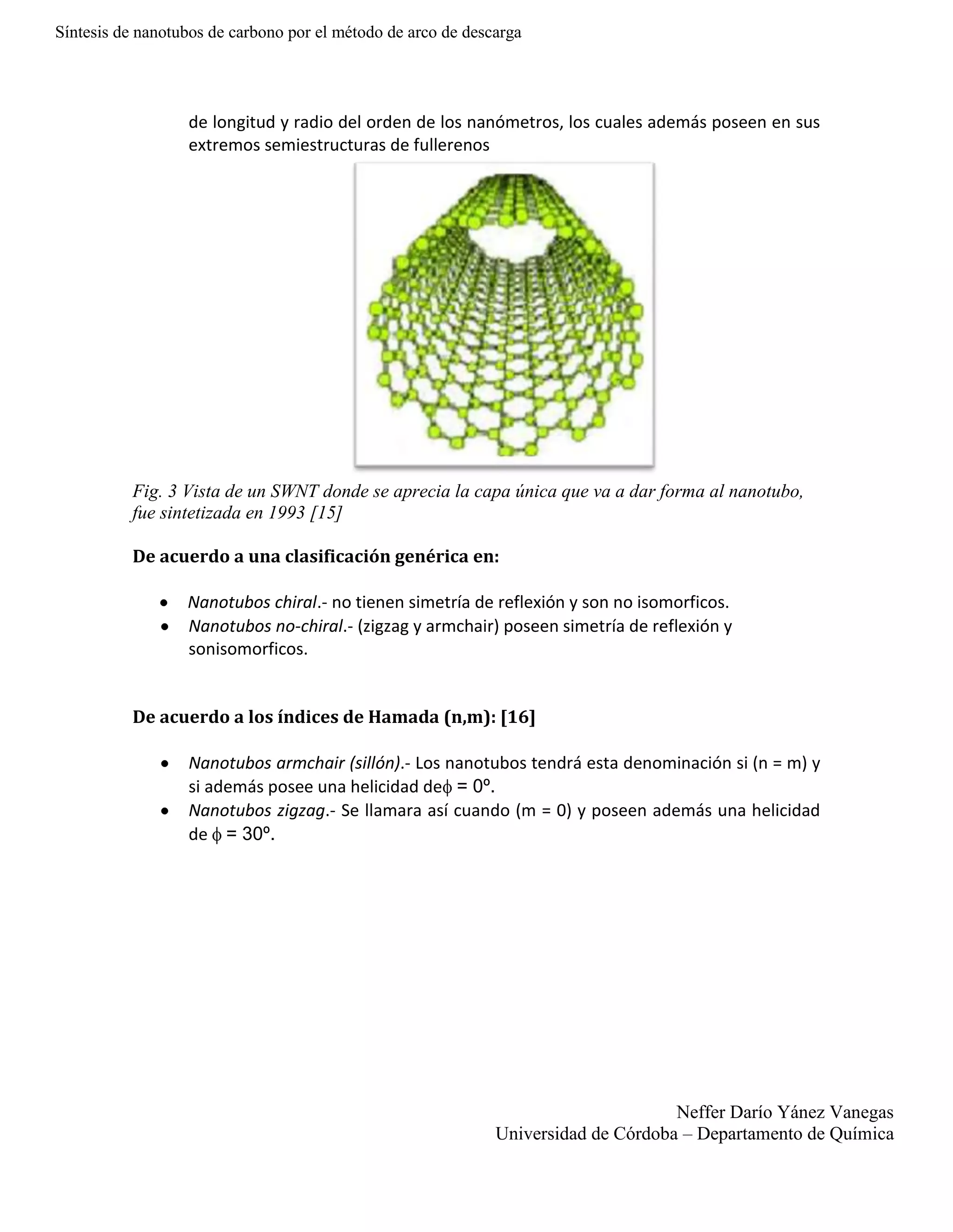 Sintesis de nanotubos de carbono por el metodo de arco de descarga | DOCX