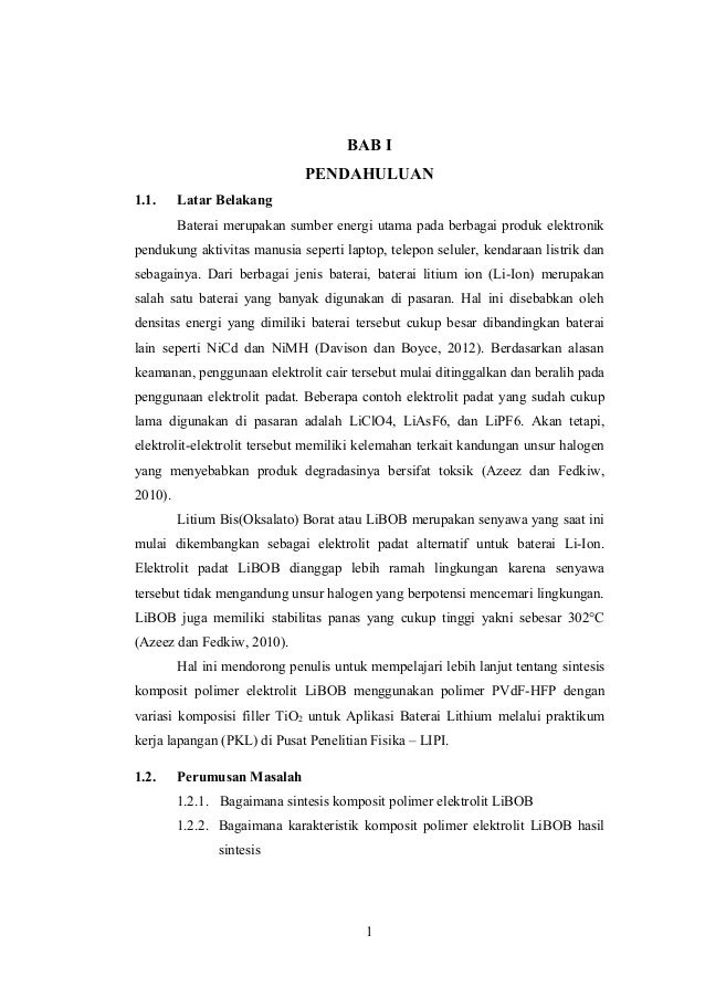 Sintesis Komposit Polimer Elektrolit LiBOB