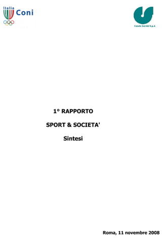 Rapporto sport società-Sintesi