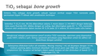 Sintesis TiO2 melalui metoda sol gel dan pendoppingan | PPTX