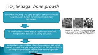 Sintesis TiO2 melalui metoda sol gel dan pendoppingan | PPTX