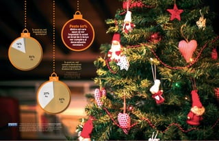 20 21SINTEZA # 35, decembrie 2016 SINTEZA # 35, decembrie 2016
În acest an, veţi
împodobi brad
de Crăciun?
În acest an, veţi
cumpăra decoraţiuni
pentru împodobirea
bradului de Crăciun?
Peste 60%
dintre cei care
spun că vor
împodobi în acest
an brad de Crăciun
vor cumpăra şi
decoraţiunile
necesare.
Nu
16%
Da
82%
2%
1%
NŞ / NR
NŞ / NR
Întrebare filtrată –
respondenţi care spun că
vor împodobi un brad de
Crăciun în acest an – 82%
Da
62%
Nu
37%
* Datele fac parte din proiectul de cercetare „Crăciunul la români”,
realizat de Institutul Român pentru Evaluare şi Strategie – IRES în
perioada 27-28 noiembrie 2016. Studiul a fost realizat pe un eşantion
de 900 de subiecţi cu vârsta de peste 18 ani, reprezentativ pentru
populaţia adultă din România. Marja de eroare ±3,3%.
 