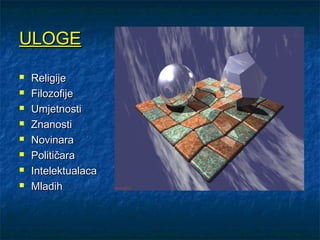 ULOGE
   Religije
   Filozofije
   Umjetnosti
   Znanosti
   Novinara
   Političara
   Intelektualaca
   Mladih
 
