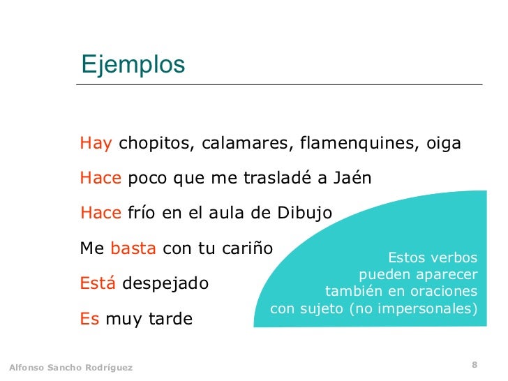 Oraciones Impersonales