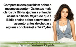 Estudo bíblico universitário - Tema 10