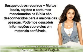 Estudo bíblico universitário - Tema 10