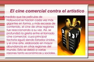 La aparición del cine sonoro introdujo grandes cambios en la técnica y expresión cinematográfica, por ejemplo: la cámara perdió movilidad quedando relegada a la posición fija del cine primitivo y la imagen perdió su estética cediéndole importancia al diálogo. Una película que retrata esta transición del cine mudo al sonoro es el famoso musical "Cantando bajo la lluvia" (1952). 
