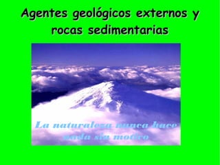 Agentes geológicos externos y
    rocas sedimentarias




  La naturaleza nunca hace
      nada sin motivo
 