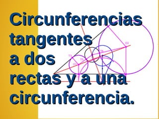 CircunferenciasCircunferencias
tangentestangentes
a dosa dos
rectas y a unarectas y a una
circunferencia.circunferencia.
 