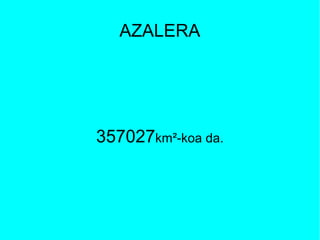 AZALERA




357027km²-koa da.
 