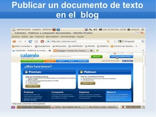 Publicar un documento de texto
          en el blog
 