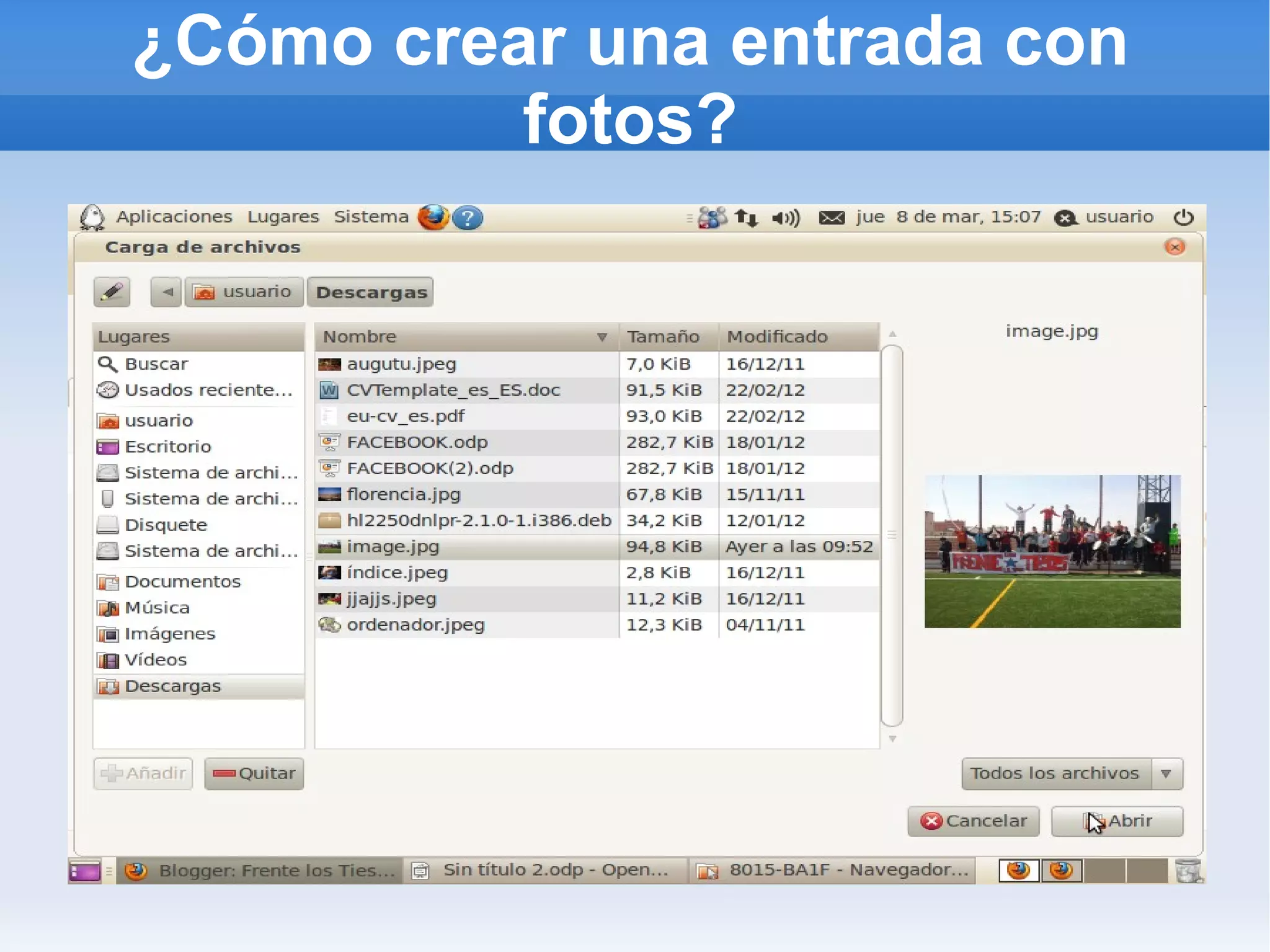 ¿Cómo crear una entrada con
          fotos?
 