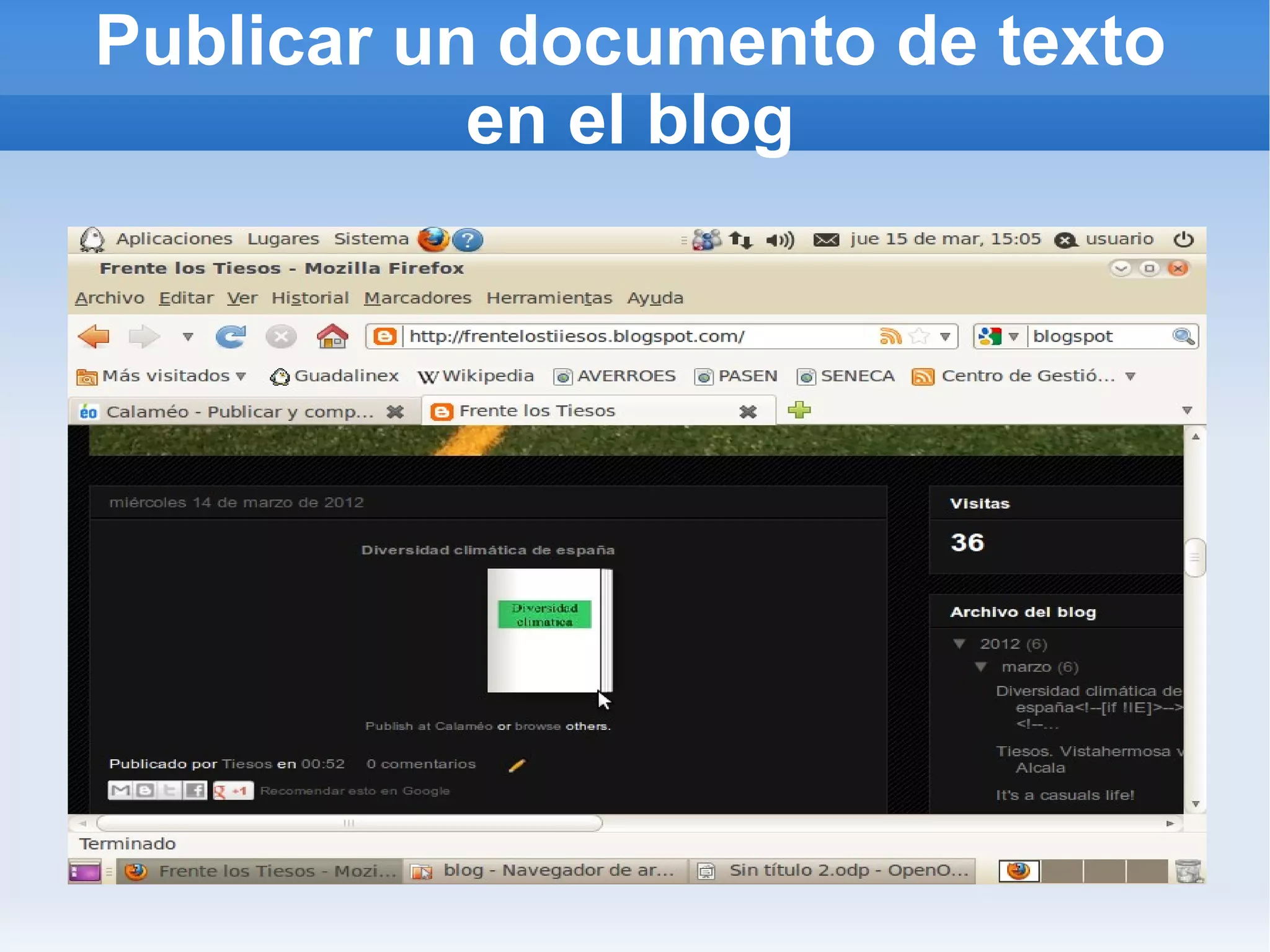 Publicar un documento de texto
           en el blog
 