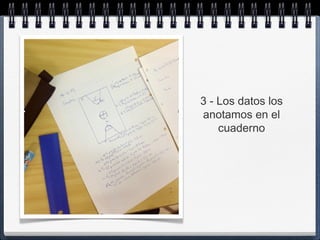 3 - Los datos los
anotamos en el
    cuaderno
 