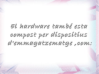 El hardware també esta  compost per dispositius  d'emmagatzematge ,com: 
