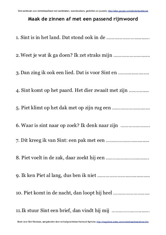 Sint Werkboek Met Sinterklaas Werkbladen En Activiteiten Voor Kindere