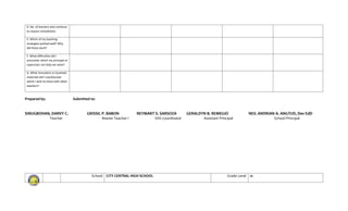 Community, Engagement, Solidarity and Citizenship DLL Week1-Week9. Q1 ...