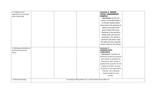 Community, Engagement, Solidarity and Citizenship DLL Week1-Week9. Q1 ...