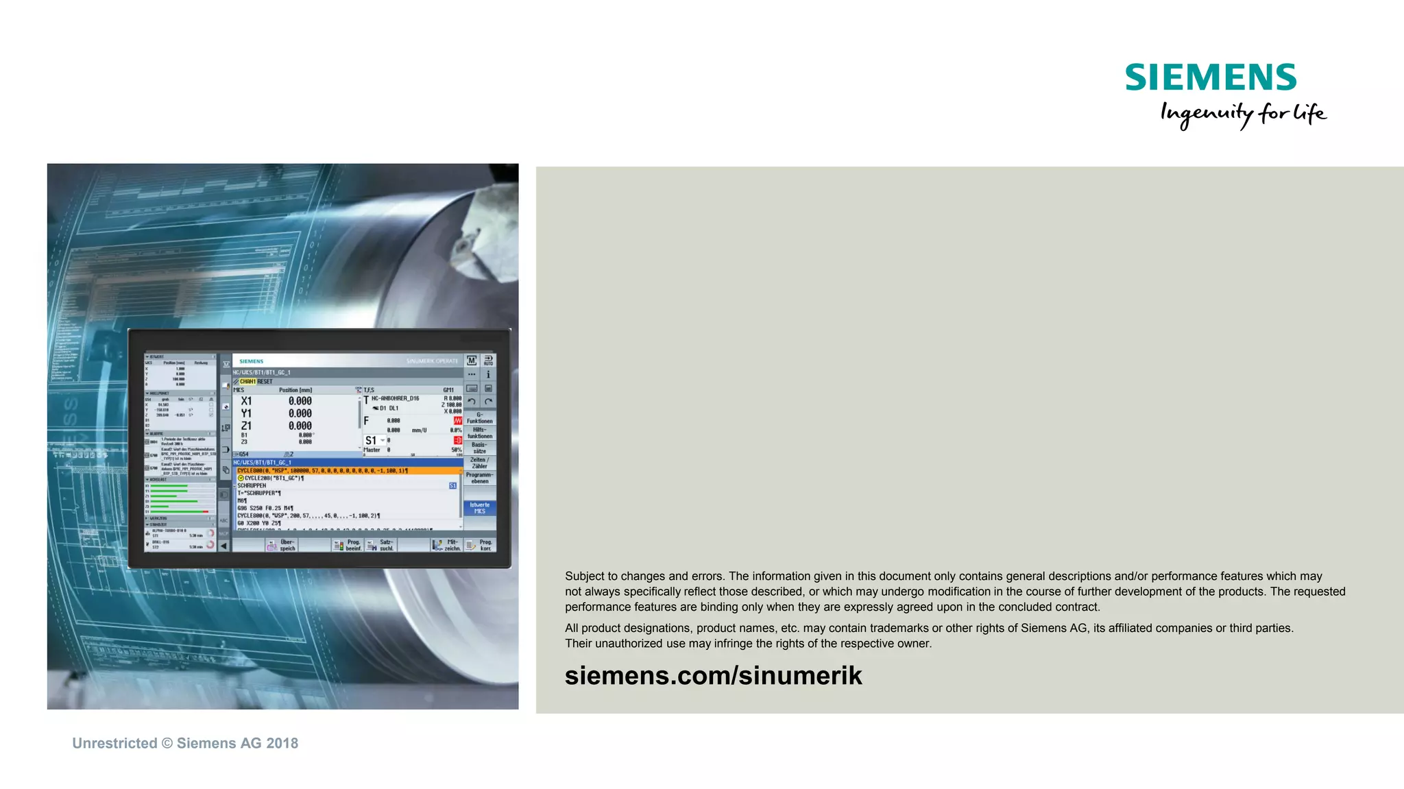 Sinumerik operate-sidescreen | PDF