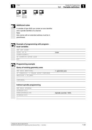 SINUMERIK 840D/840Di/810D Advanced Programming Guide | PDF