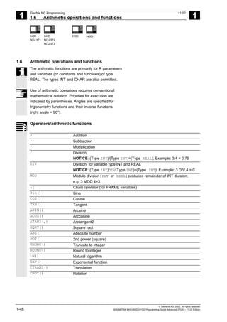 Programming Lead Advanced Panel SINUMERIK 840D/840Di/810D Advanced Programming Guide | PDF