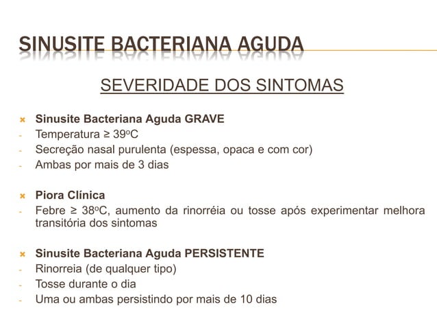 Sinusite Bacteriana Aguda | PPTX