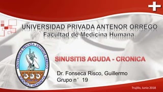 Dr. Fonseca Risco, Guillermo
Grupo n°19
Trujillo, Junio 2018
 