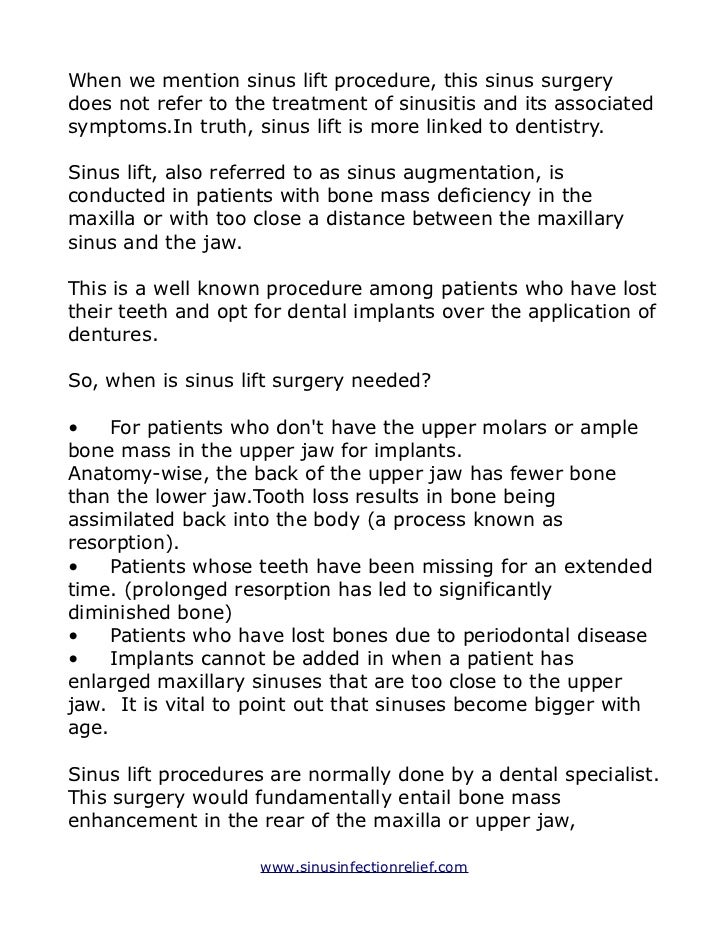 SINUS LIFT PROCEDURE