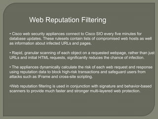 Reputation Filtering CISCO SECURITY INTELLIGENCE OPERATIONS SIO | PPTX