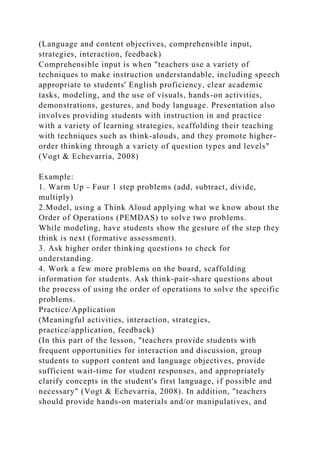 SIOP LESSON PLAN Teacher’s NameKaty Long .docx